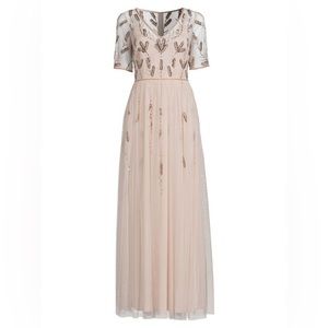 Adrianna Papell Embellished Tulle Dress Gown